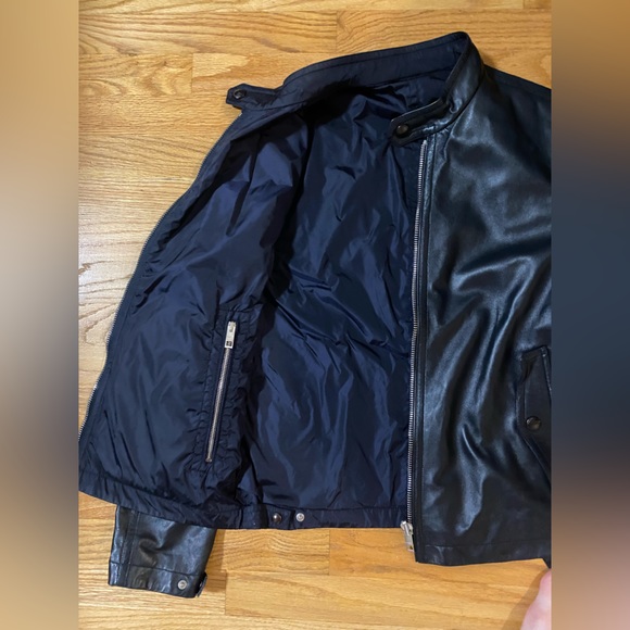 Black Burberry London Leather Bomber Jacket - Picture 6 of 6